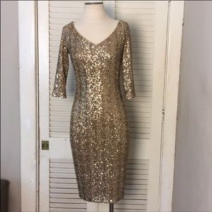 NYE APPROVED: Badgley Mischka Gold Kendra Dress